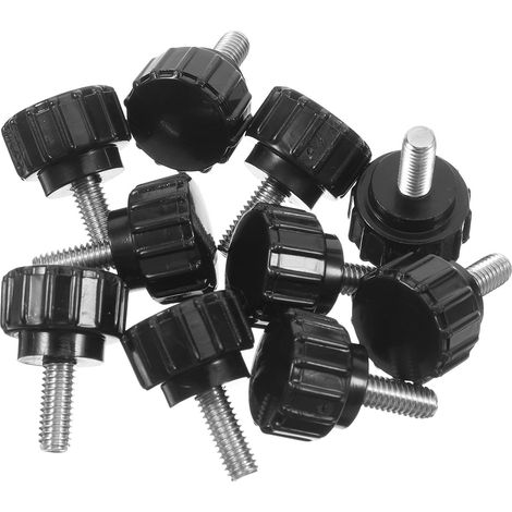 Vis à Tête Moletée en Acier Inoxydable et Abs Lot de 10 M4x10mm Design Ergonomique Tête Ronde, Installation Polyvalente pour Support de Moniteur (1/5)