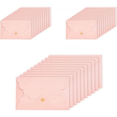 Mini Enveloppes - 30 Pièces - Enveloppe - Fermeture en forme de cœur - Enveloppes amusantes DIY - Met Hartpatroon - Convient pour les mini-chèques-cadeaux, les cartes d'anniversaire et les lettres - 1 (1/5)