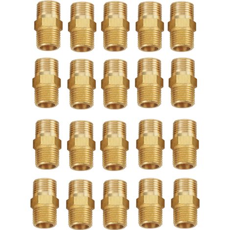 20 pièces Adaptateur rapide de raccord hexagonal en laiton fileté 1/8 BSP vers filetage extérieur
