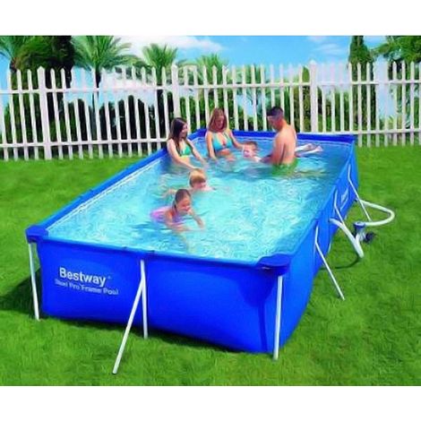 Bestway Swimmingpool Aufstellpool Pool Gartenpool Set 4x2m rechteckig (1/5)