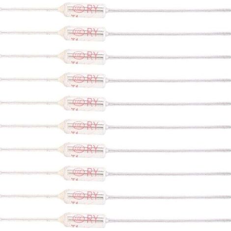 10 Pièces Fusible Thermique 250V 10A 77℃ Métal pour Protection Surchauffe Électrique