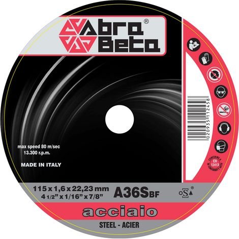 ABRABETA DISCO FERRO D.115X1,6. Prezzo per 1 pezzo. (1/2)