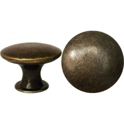 Poignée de meuble-10x Boutons de Tiroir de Porte Vintage 30mm Antique Laiton Poignées de Placard d'armoires de Cuisine, Pour Commode et Armoire Meuble, Bronze Ancien