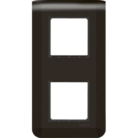 Legrand - Plaque Mosaic avec support pour 2 x 2 modules montage vertical - Noir mat (1/4)