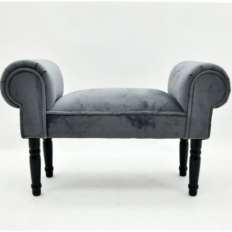 Window Seat Bench - Velvet - L30 x W86 x H52 cm - Grey