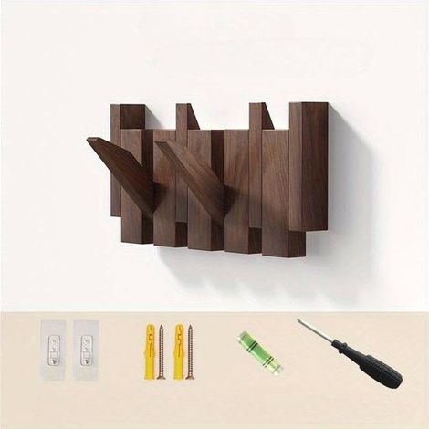 Wandregal mit mehreren Haken für den Flur perfekt zum Aufhängen von Mänteln Schlüsseln Hüten Handtüchern und Taschen platzsparendes Design für