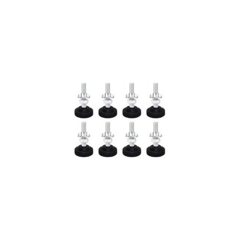 Lot de 8 vis de nivellement M8 x 50 mm, pieds de meubles métalliques, réglables pour tables et chaises - Crezuo (1/4)