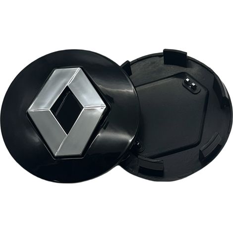 57-mm-Radnabenkappe, kompatibel mit Renault Kadjar, Scenic, Koleos, Fluence, Latitude – ABS-Radnabenkappe, Radnabenabdeckung, Staubkappe, 4er-Set – Schwarz (57 mm)