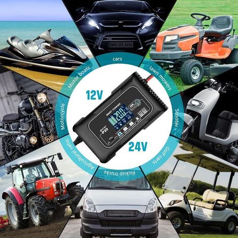 Chargeur de batterie intelligent 20 A, lithium, LiFePO4, plomb-acide (AGM/Gel/SLA.) Chargeur de batterie de voiture, chargeur d'entretien, chargeur de maintenance/cycle profond, 12 V/20 A et 24 V/10 A (1/5)