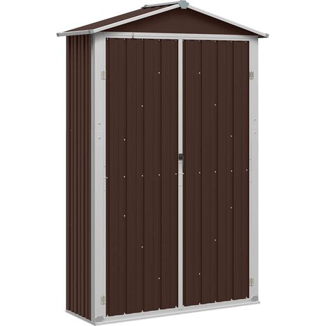 Garden Shed Brown 116x45x175 cm Galvanised Steel vidaXL