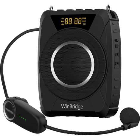 Amplificateur de voix sans fil, système de sonorisation portable 20 W avec Bluetooth et micro casque, microphone portable étanche et haut-parleur, mégaphone pour enseignants, salle de classe (1/5)