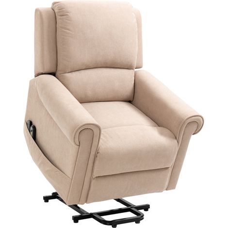 Poltrona Alzapersona Elettrica 88x92x106 cm in Tessuto Effetto Velluto Marrone (1/5)