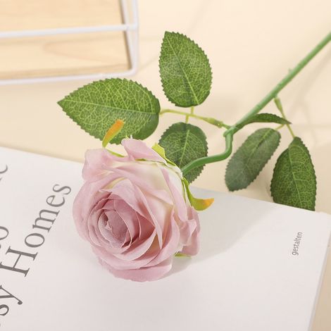 Roses artificielles en velours, forme courbée - marron 8 fleurs artificielles Décoration florale pour le salon : composition florale dans un vase L'accord parfait pour créer une ambiance festive :