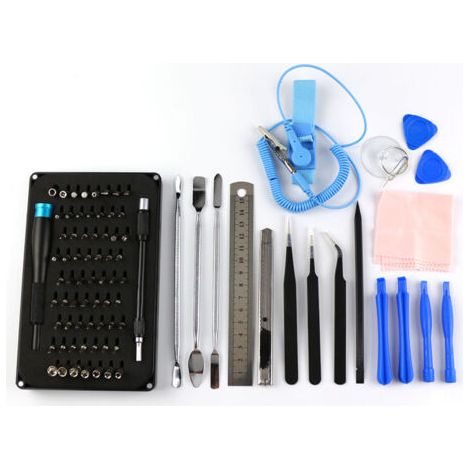85 en 1 Pro Tech Toolkit, kit outils, outils pour ouvrir, tournevis de précision et 64 embouts (4 mm), pour réparation téléphone, ordinateur (1/5)