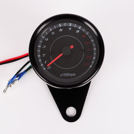 Lot de 4 tachymètres LED rouges/bleus jusqu’à 13 000 tr/min – Universel 12V pour moto – Idéal pour tuning et compétition (1/5)