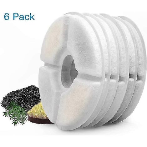 Fontaine à eau pour animaux – Lot de filtres de remplacement ronds, purificateurs avec résine et charbon actif, compatibles chats et chiens (1/5)