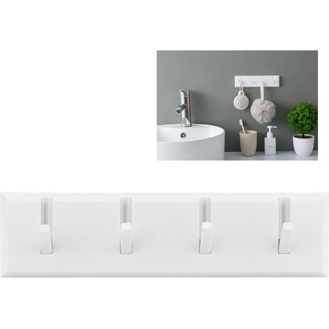 Wandhaken ohne Bohren, weißer ABS-Griff [Tür/Badezimmer], Tragkraft 10 kg, mit Aufkleber (1/5)