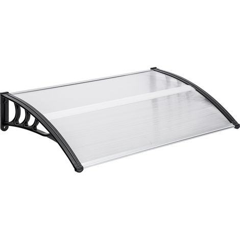 Door Canopy 120 X 80 X 23 cm Waterproof Front Door Canopy Rain Canopy Outdoor Shelter Front Back Garden Canopy Balcony Awning Front Door Window Canopy Outdoor Shade Canopies (Black) (1/5)