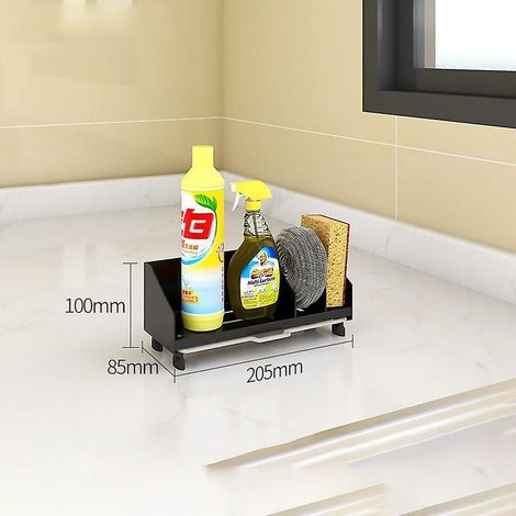 Égouttoir de rangement pour évier de cuisine, organisateur de caddie antidérapant pour éponge, porte-brosse à savon, support de rangement pour salle de bain, taille un (1/5)