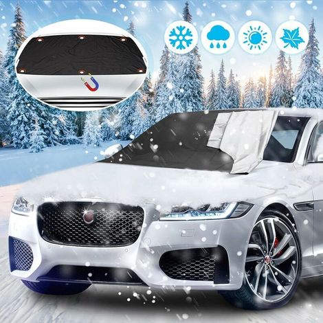 Couverture Pare-Brise Voiture, Bâche Pare Brise Protection Magnétique Couverture Repliable, Universelle Films de protection antigel pour Voiture Anti Givre, Neige, Glace &, 210 x 120 cm (1/5)