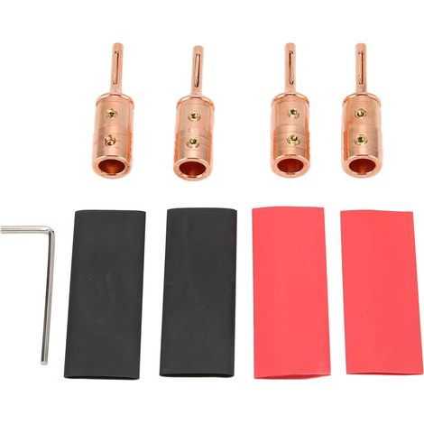 4 prise banane haut-parleur fiche mâle cuivre pur pour récepteur AV amplificateur système son home cinéma (1/5)