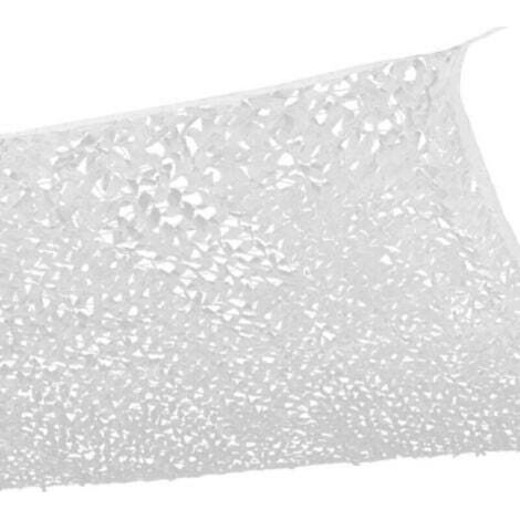Voile d'ombrage, voile d'ombrage rectangulaire design camouflage 5x4M blanc, filet de protection solaire filet de camouflage extérieur (1/4)