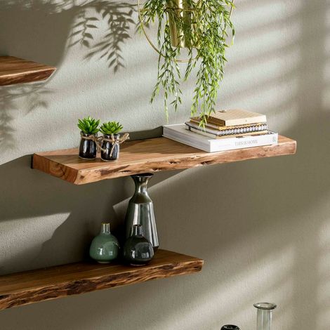 Étagère murale en bois d'acacia massif 90cm ERNEST (1/5)