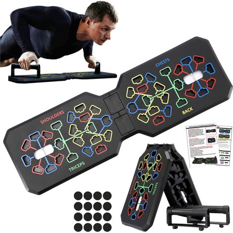 Planche de pompes pliable 12 in 1 Planche de pompes Appareil de fitness pour la maison Équipement de gymnastique pour l entraînement de tout le 150 kg