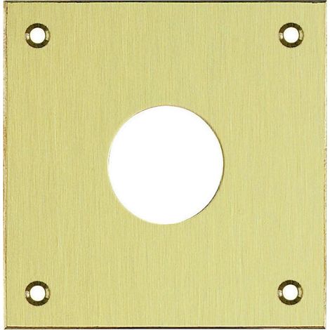 Plaque de propreté carrée 65 X 65 mm laiton poli avec perçage diamètre 23mm - COUILLET ROBERT ET CIE