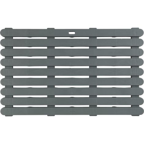 WENKO Badematte Indoor & Outdoor Grau, 50 x 80 cm, 50 x 80 cm, Grau, Kunststoff grau