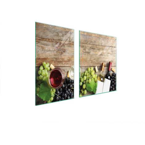 Glasplatte und Schneidebrett 100x52 Holz