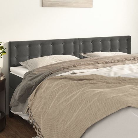 Kopfteile Dunkelgrau 180x5x78/88 cm Samt