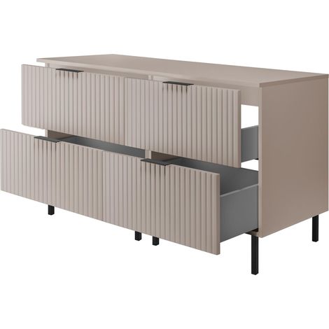 Mobile lavabo, Cashmere + maniglia nera, 120 (2 x 60 cm) x 77 x 46 cm + Piano, piedi neri (1/5)