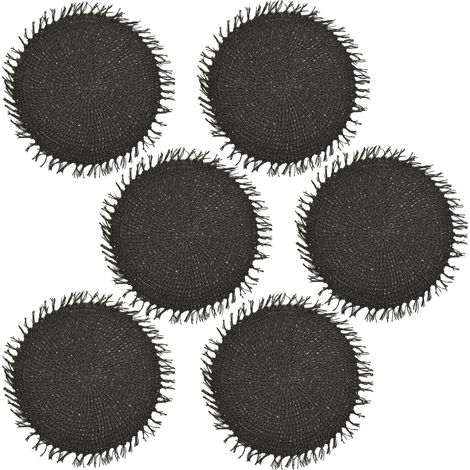 Lot de 6 sets de table ronds en jute FILI (1/2)