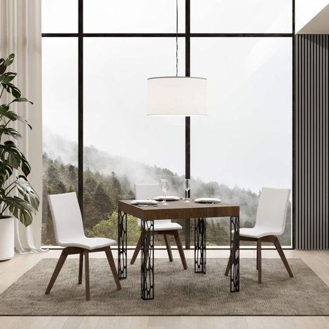 Tavolo allungabile 90x90/246 cm Ghibli Noce telaio Antracite (1/5)
