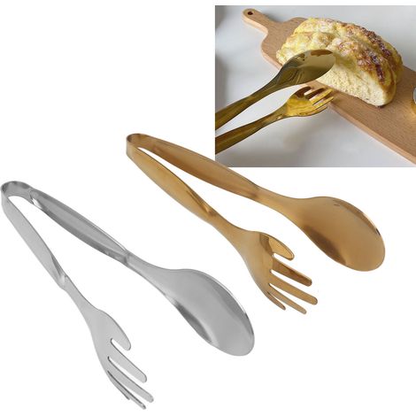 Buffetzangen aus goldenem und silbernem Edelstahl, Brotzangen, Beilagenzangen für chinesisches Fondue (1/5)