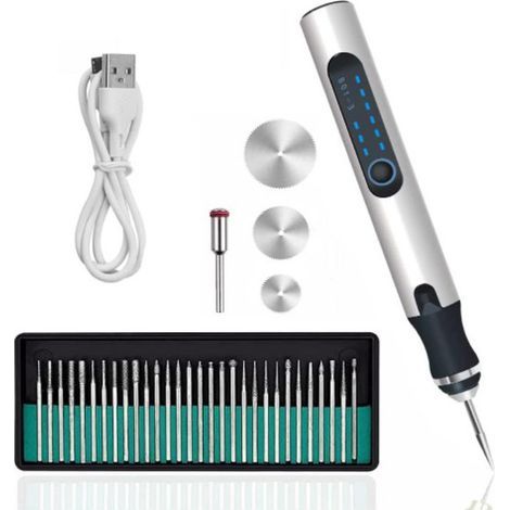 Cordless engraving pen, electric engraving tool set with 35 tips, USB rechargeable engraving machines for jewelry, glass, wood, ceramics, metal, plastic (1/5)