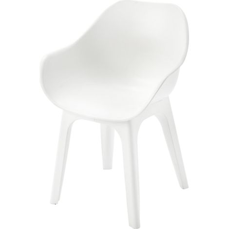 Dmora Außen- und Innensessel mit verstärkter Struktur, Made in Italy, 55x51x81 cm, weiße Farbe