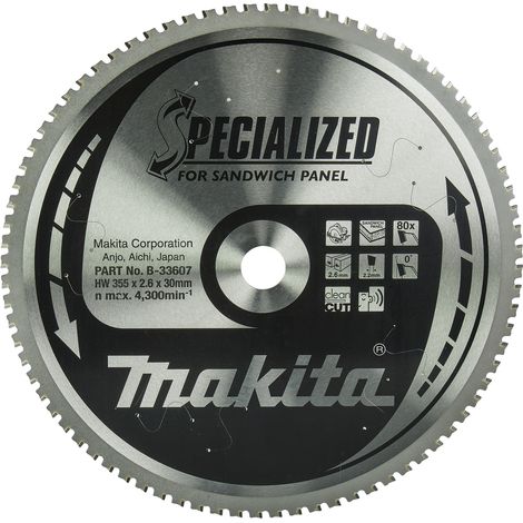 MAKITA B-33607 HM 355/30/80D Scheiben-Sandwichplatte (1/2)