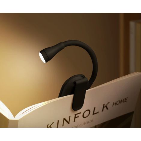 Lampe de lecture rechargeable à pince avec luminosité réglable (1/3)