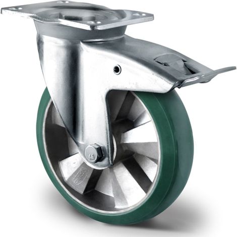 CASCOO Lenkrolle mit Totalfeststeller ø 160 mm Serie BAX7 Doppelkugellager K-Serie