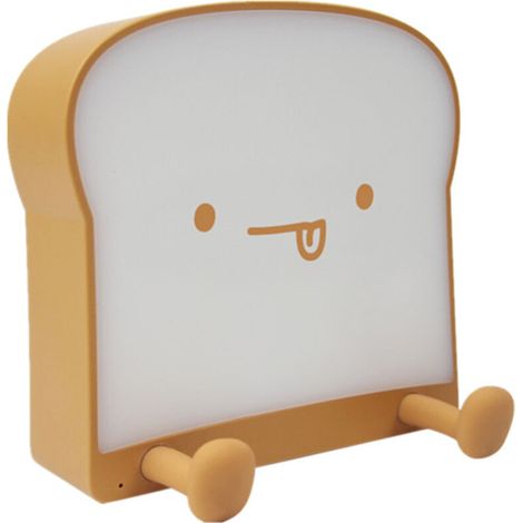 Veilleuse en forme de pain grillé, rechargeable par USB, minuterie à claquement de mains, lampe de chevet carrée lumineuse simple et double face en forme de pain grillé
