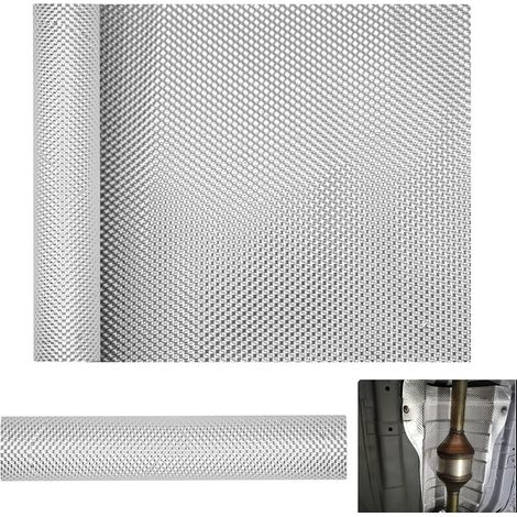 Car Exhaust Heat Protection Plate, Heat Protection Mat 100cm×40cm, Aluminum Heat Protection Plate, Embossed Heat Protection Film (1/5)