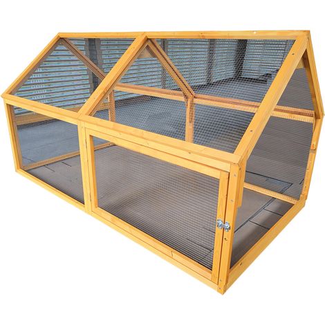 Animal Valley – Extension parc grillagé pour poulailler Bassette XXL – Dimensions 200x110x110 cm – Grillage acier galvanisé – Montants en bois 25x30 mm (1/3)