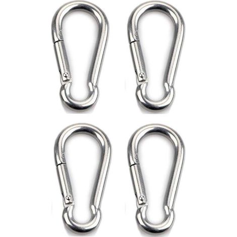 4pcs Mousqueton de Fixation pour Charges Lourdes, Sports, Chiens de Serrure, Hamac Balanoire, en Acier Inoxydable 304, 6mm épaisseur (1/5)