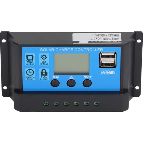 Solar-Laderegler 30A, Panel-Batterie-Ladesteuerung, LCD-Display, 12V/24V, automatische Erkennung (1/5)
