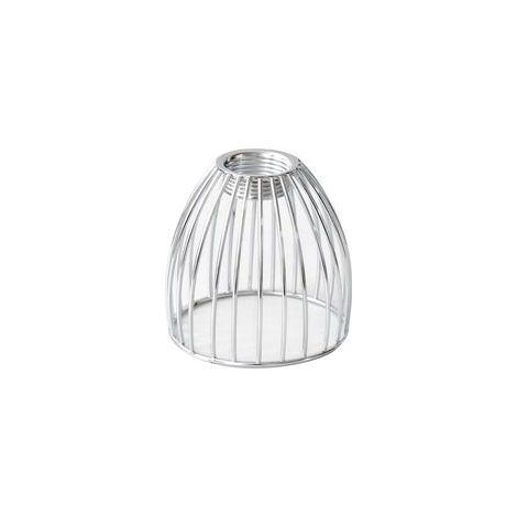 Abat-Jour Cage Métallique Pour Suspension 8X8X8 Cm Abat-Jour En Fer Forgé Pour Lampe Intérieure Accessoire Luminaire Décoratif Style Industriel argent