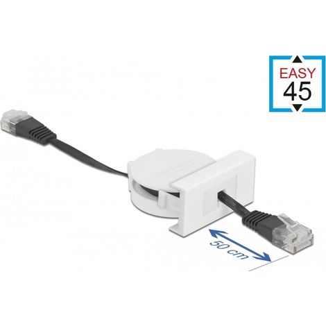 Delock Cable retrÃ¡ctil de red Easy 45 MÃ³dulo RJ45 Cat.5e negro