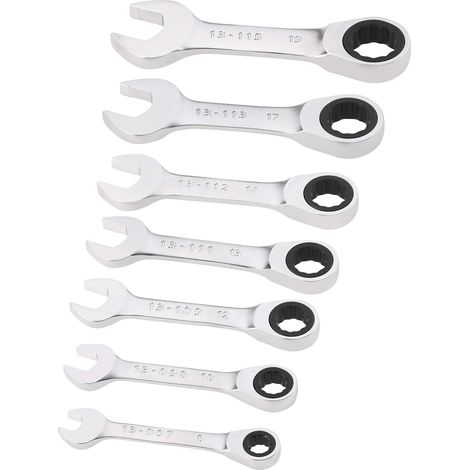 Stanley Juego de llaves mixtas cortas de carraca gris 7 pcs
