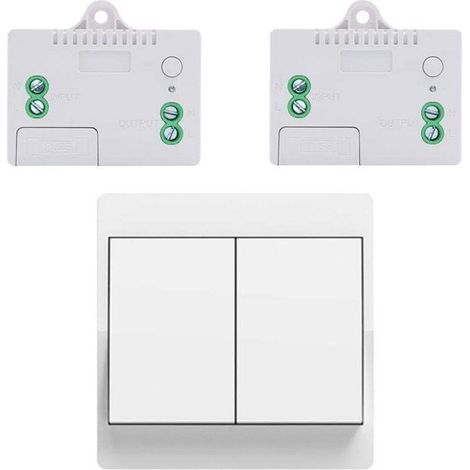 Interrupteur sans fil auto-alimenté – Contrôle à distance 433 MHz – Installation facile sans recâblage – Portée 150 mètres extérieur - 2Gang (1/5)